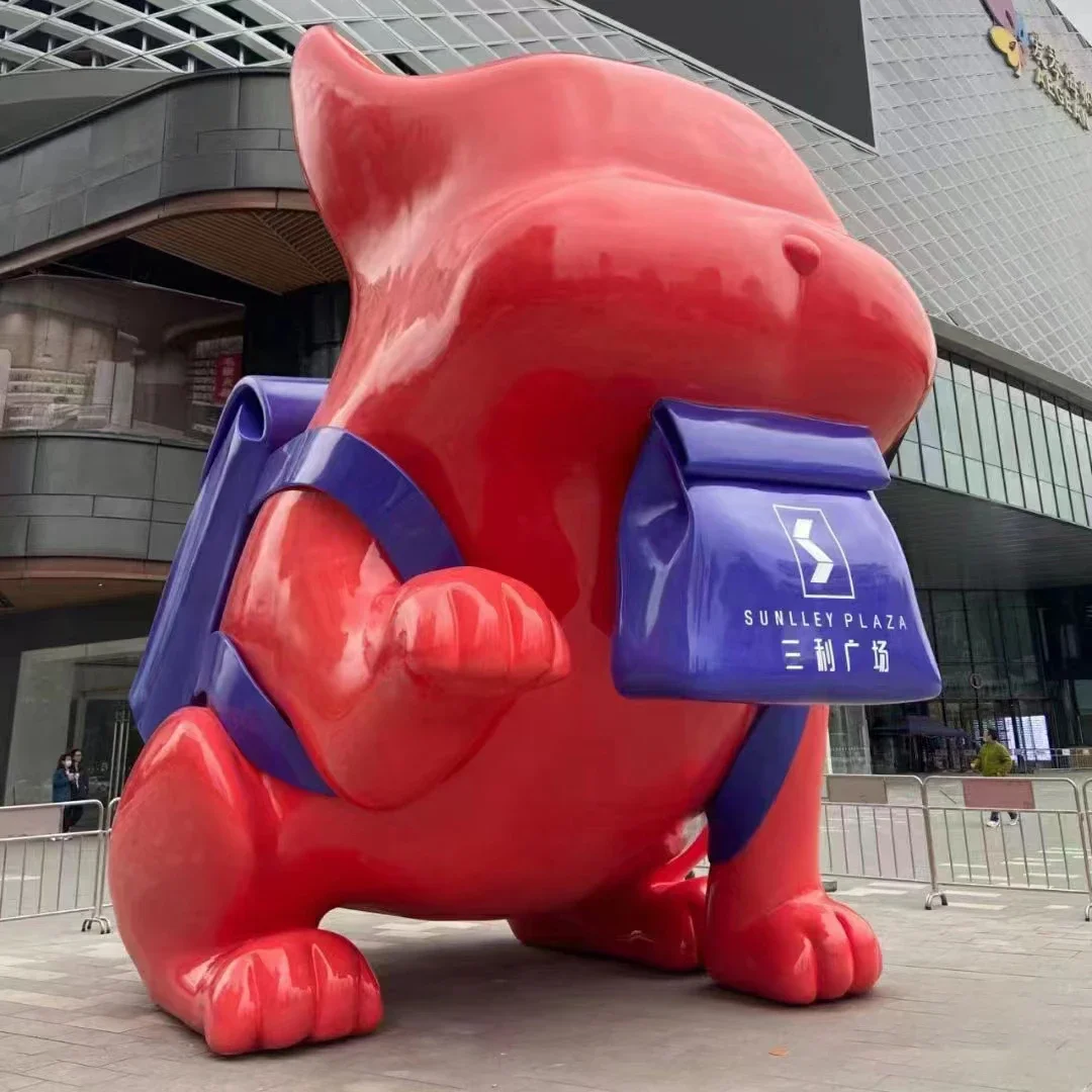 Outdoor Decoration Large Resin Animal Statue Custom Fiberglass Cartoon Dog Statue