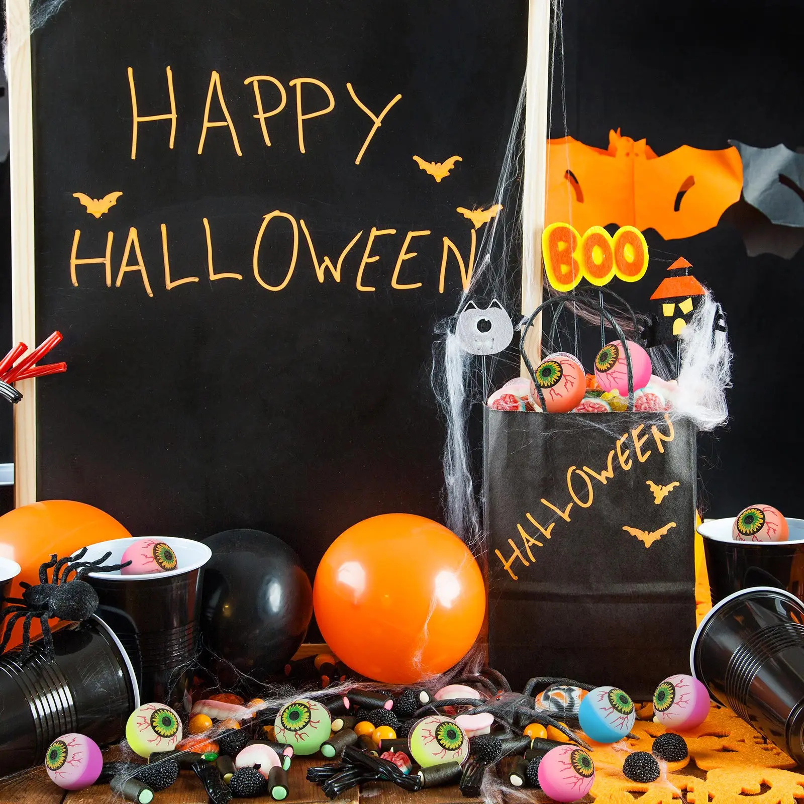 ลูกบอลตาเด้งดึ๋ง 10 ชิ้น คละแบบ ของเล่นปาร์ตี้ฮาโลวีนสำหรับเด็ก ของเล่นแกล้งคน ของขวัญแปลกใหม่ ลูกบอลกระโดดสยอง