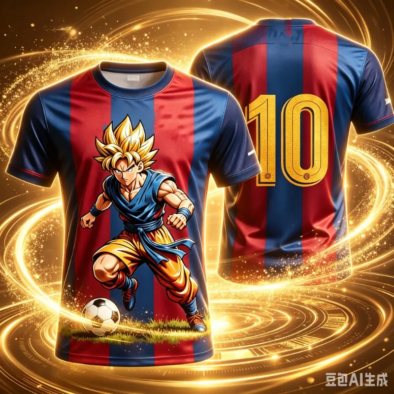 2026 Summer Dragon Ball Oversized T-shirt High Quality 3D Print Super Saiyan Goku Playing Soccer & Lightning FlameUnisex Retro