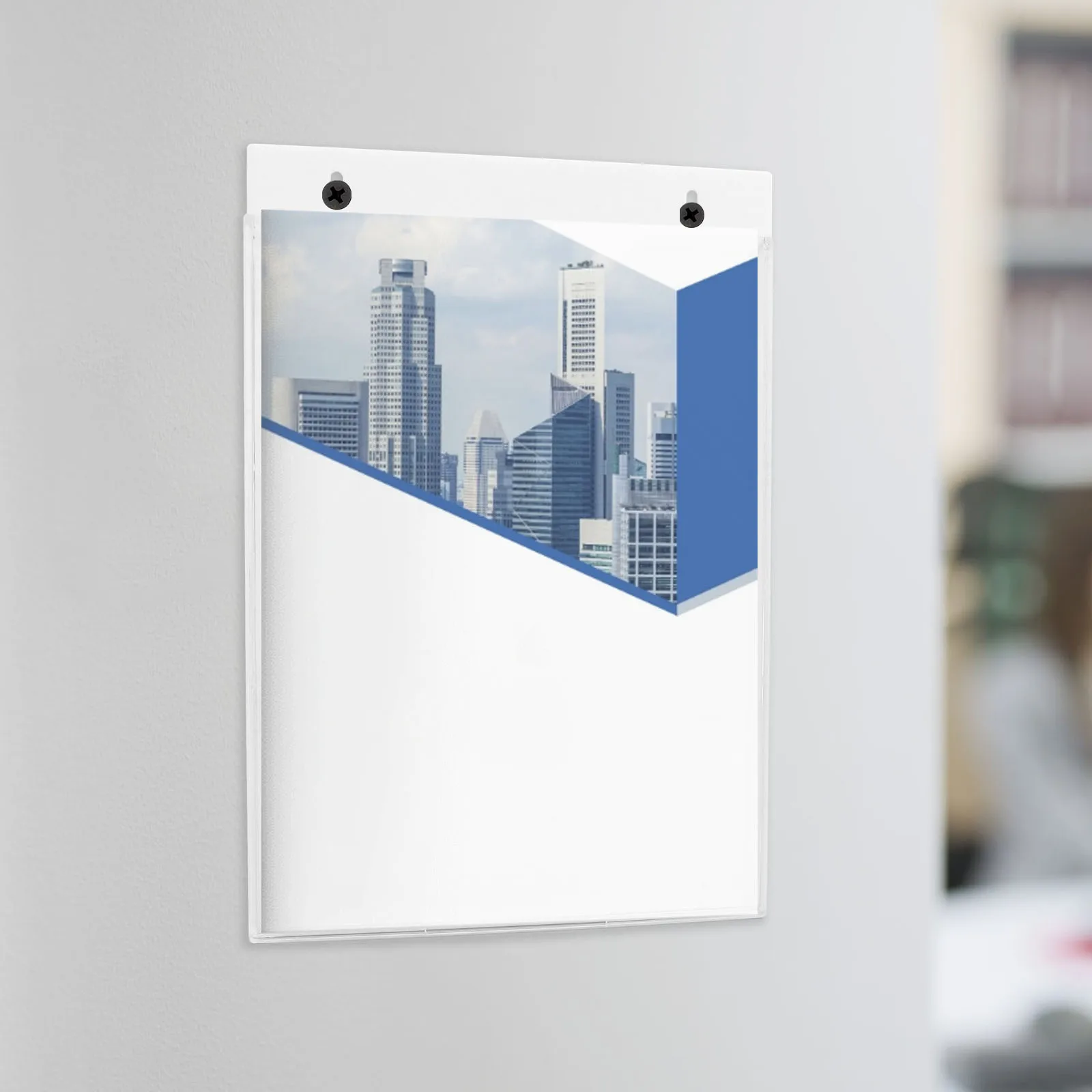 

Acrylic Brochure Holder A4 Vertical White Literature Organizer Display Stand Magazine Rack Paper Document Holder