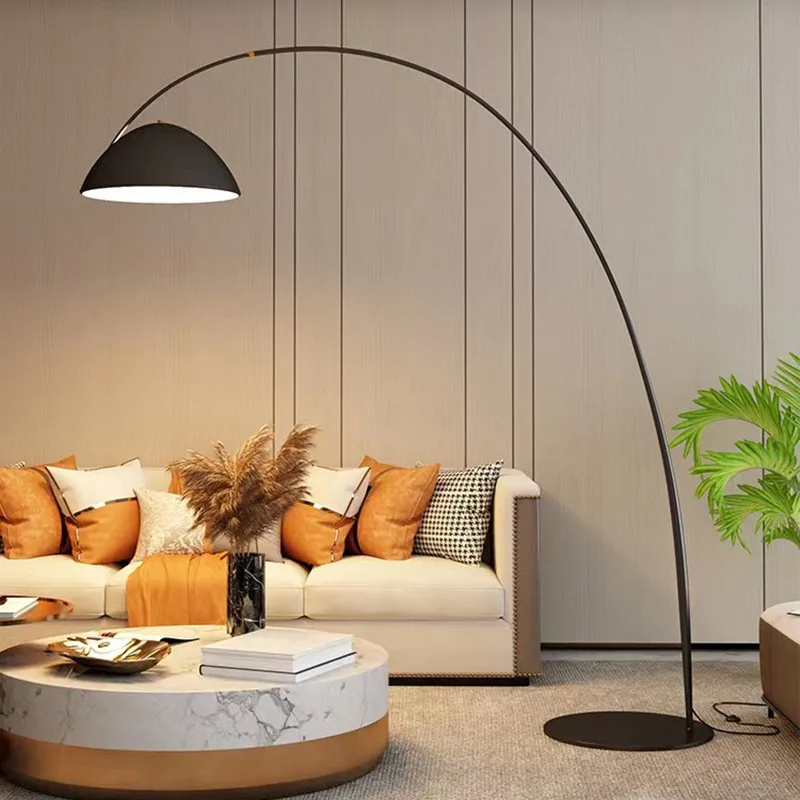 Modern Simple Style Iron Design Black And White Gold Bedroom Floor Lamp Living Room Sofa Floor Lamp Bedside Fishing Floor Lamp