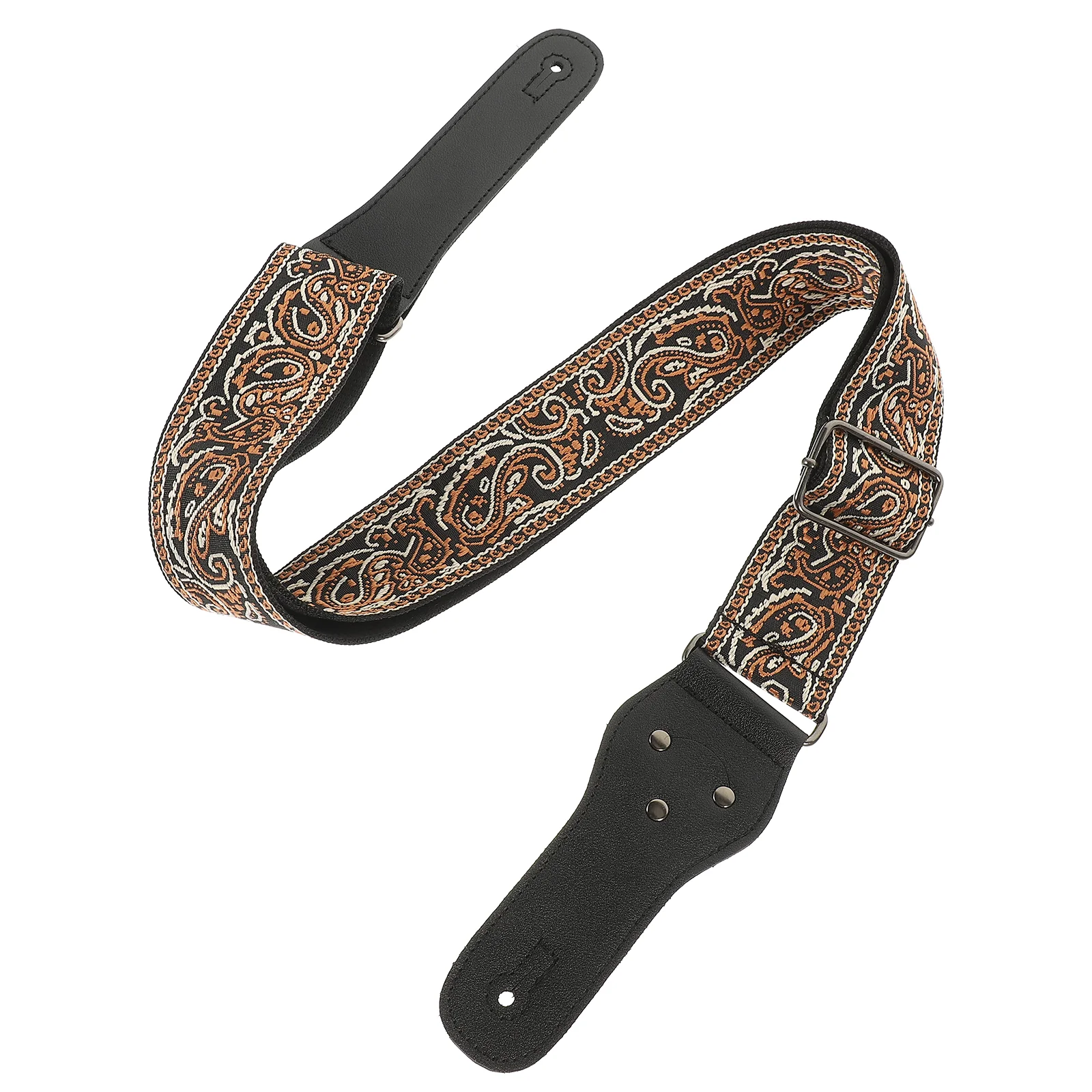 

Removable Pick Embroidered Guitar Strap for Electric Bass Guitars Ukulele Straps Acoustic Men Nylon Decorative Travel