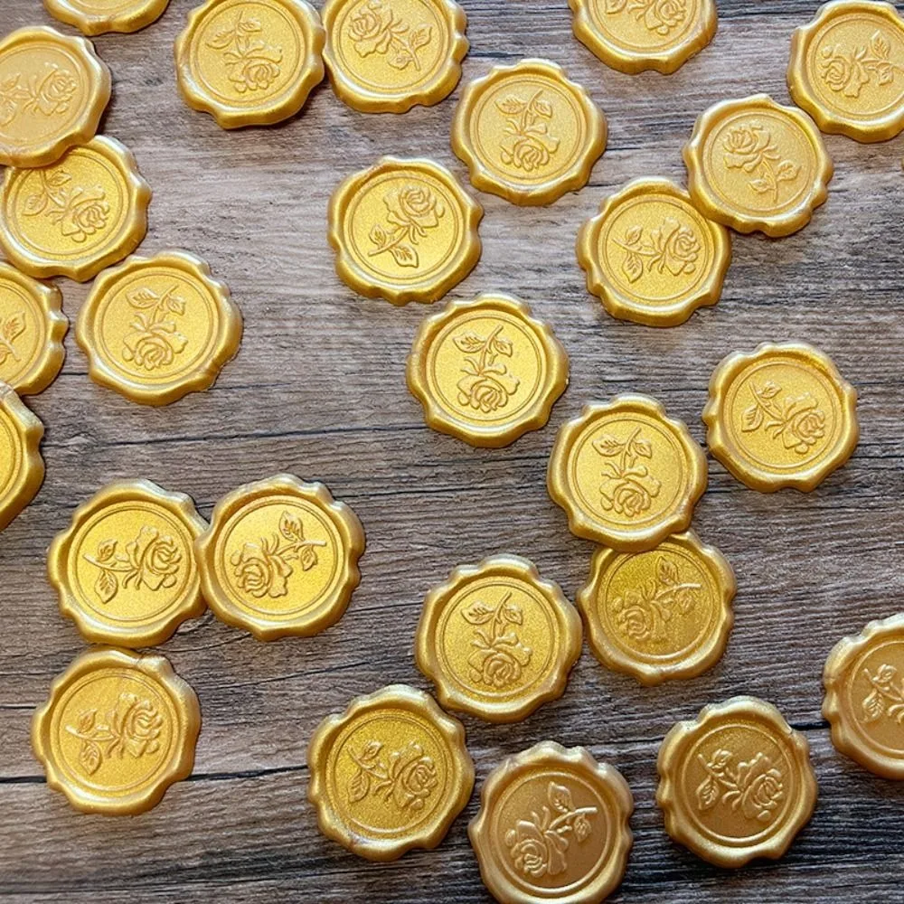 

10pcs Personalized Wax Seal Stickers Exquisite Self Adhesive Wedding Invitation Stickers Round Vintage Envelope Seal Stickers