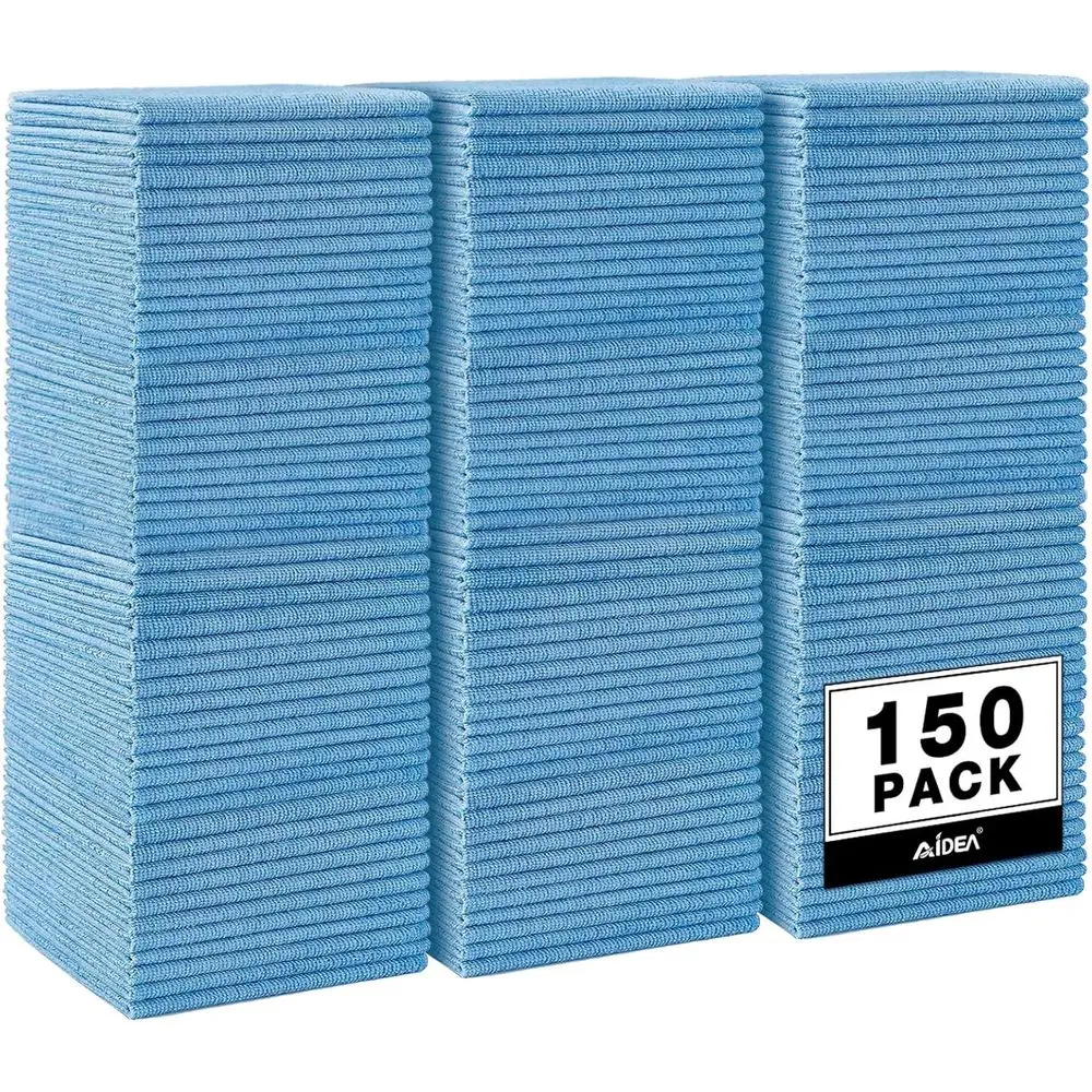 

Blue 150-Pack Microfiber Cleaning Cloths, Lint-Free Rags for Cars, SUVs, Home, Kitchen, Mechanic Use, 12x12