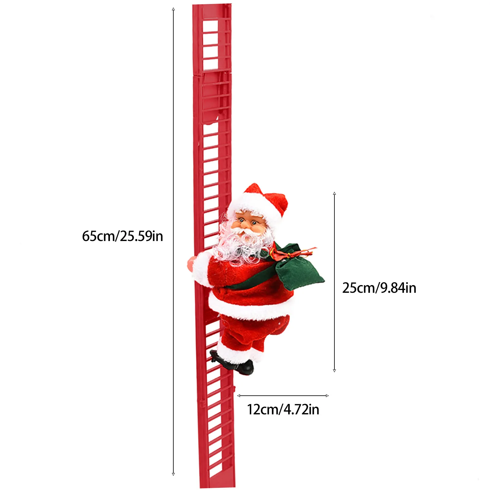 2023 Electric Climbing Ladder Santa Claus with Music & LED Light, Xmas Tree Decorations Hanging Christmas Ornaments Tree Decor