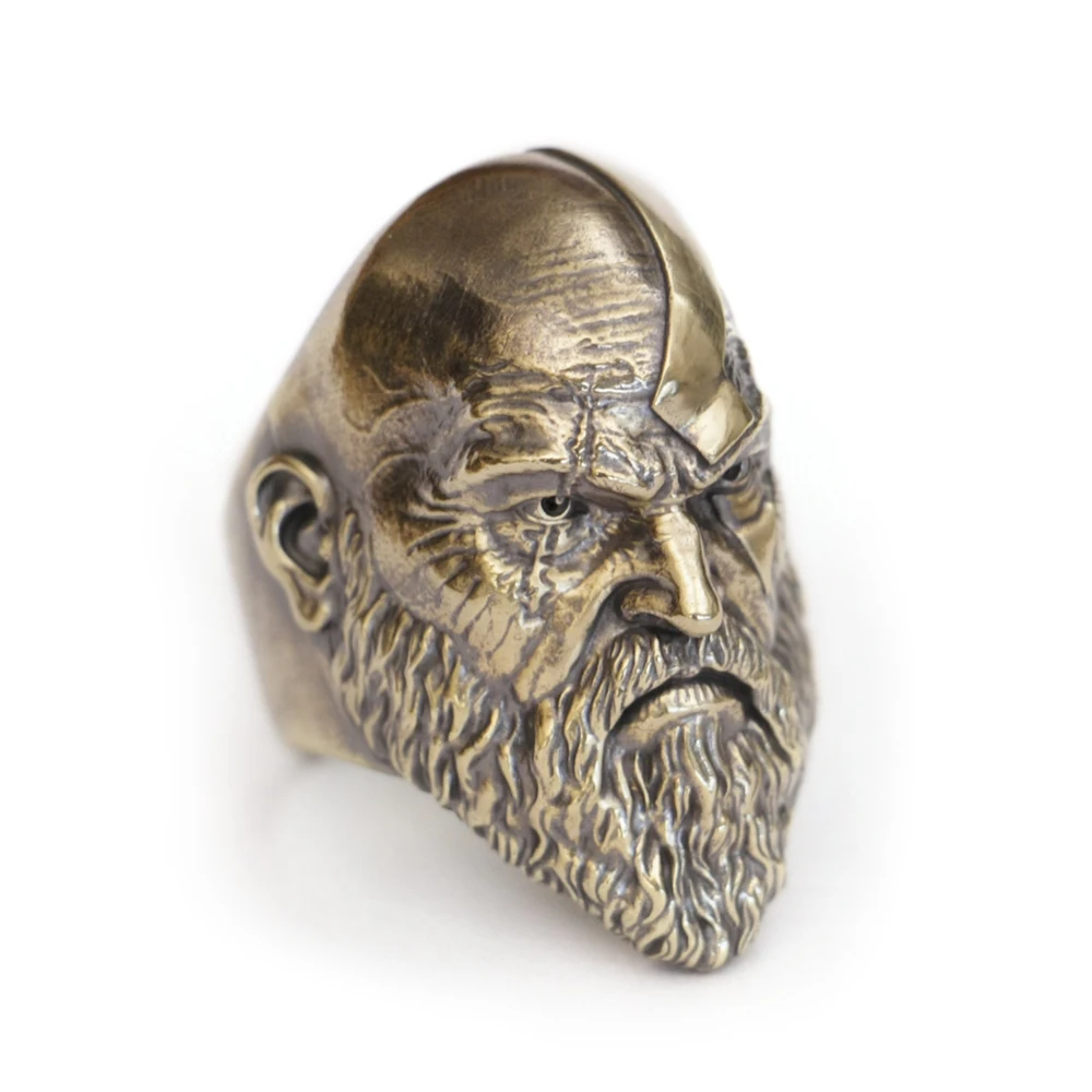 Brass God Of War Kratos Ring Mens Biker Punk Ring BR313 US Size 7~15