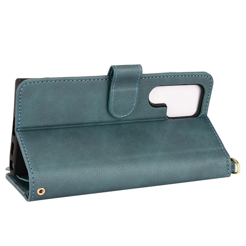 สำหรับ Samsung Galaxy S22 S23Plus S21 S24 FE Note 20 A53พิเศษ33 13 22 52S 32 5G เคสฝาพับหลายช่องมีซิปสะพายไหล่