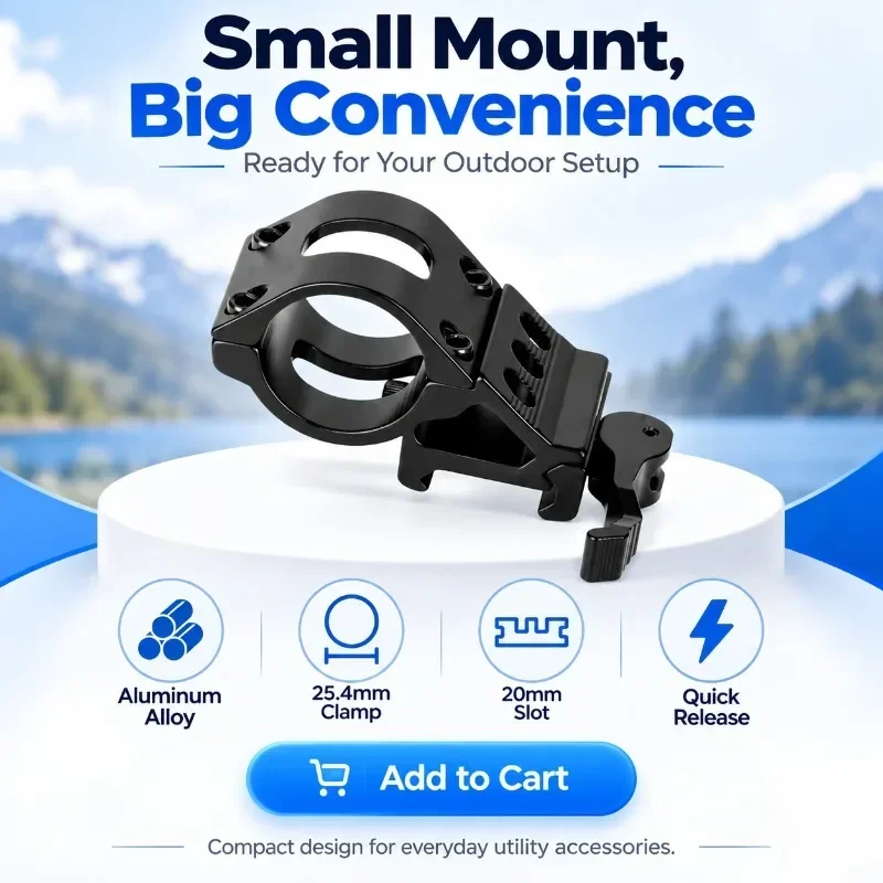 Aluminum Alloy Light Mount Bracket Offset Light Holder 25.4mm Quick Release Clamp for 20mm Slide Rail
