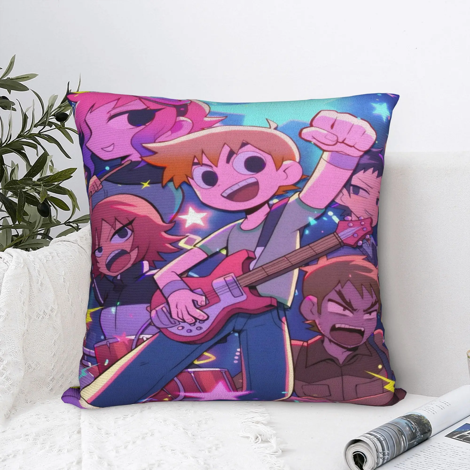 Scott Pilgrim vs. the World Printed Pillowcase Cushion Cover  Throw Pillow Cover Y2K Bedroom Decoration Zippered Multi Size