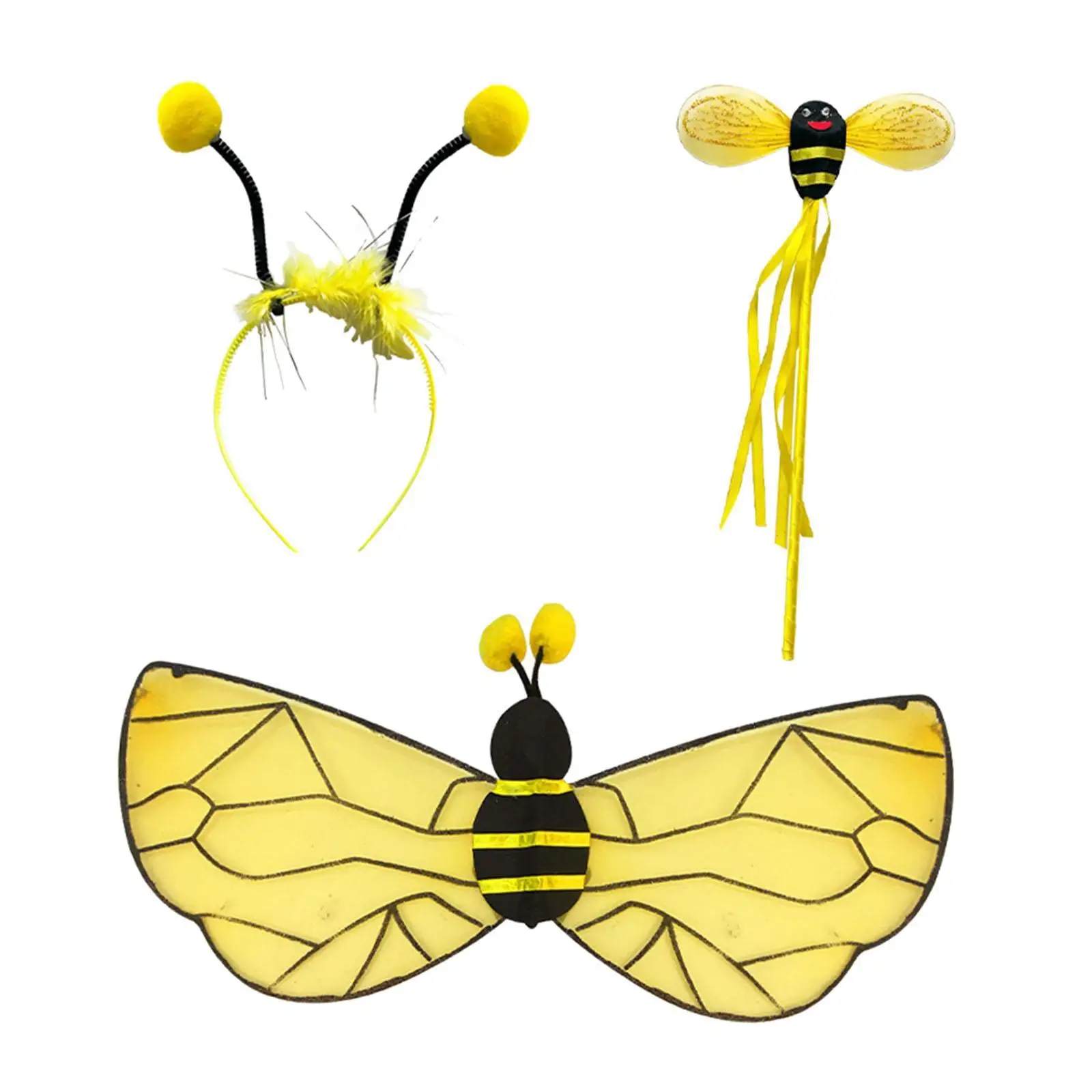 

Bee Costume Bee Wing Dress Up Unique Halloween Cosplay Outfit Comfortable Fabric Accessory for Adults Party Prop Supplies