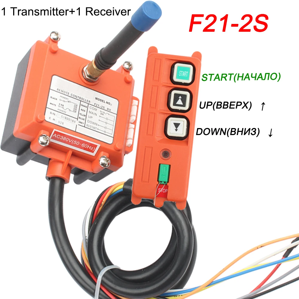 F21-E1B F21-2S AC 220V 110V 380V 36V DC 12V 24V wireless Industrial remote controller switches for Hoist Crane Control Lift