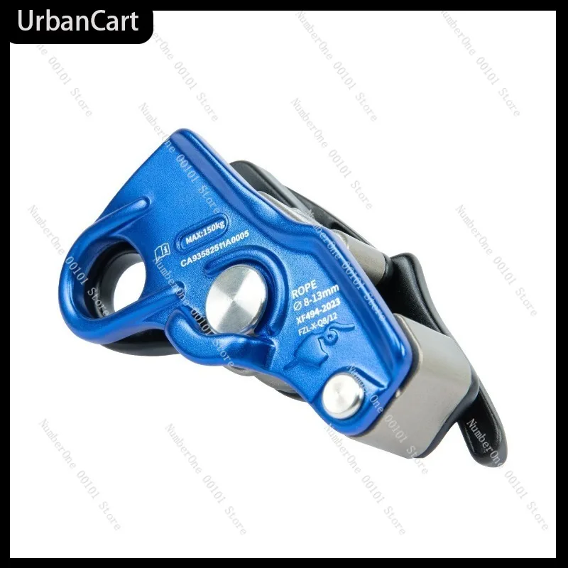 Rock Climbing Harness and Manual Descender,Multi-Functional Safety Equipment,Self-Locking Climbing Positioning Device,Top-Rope