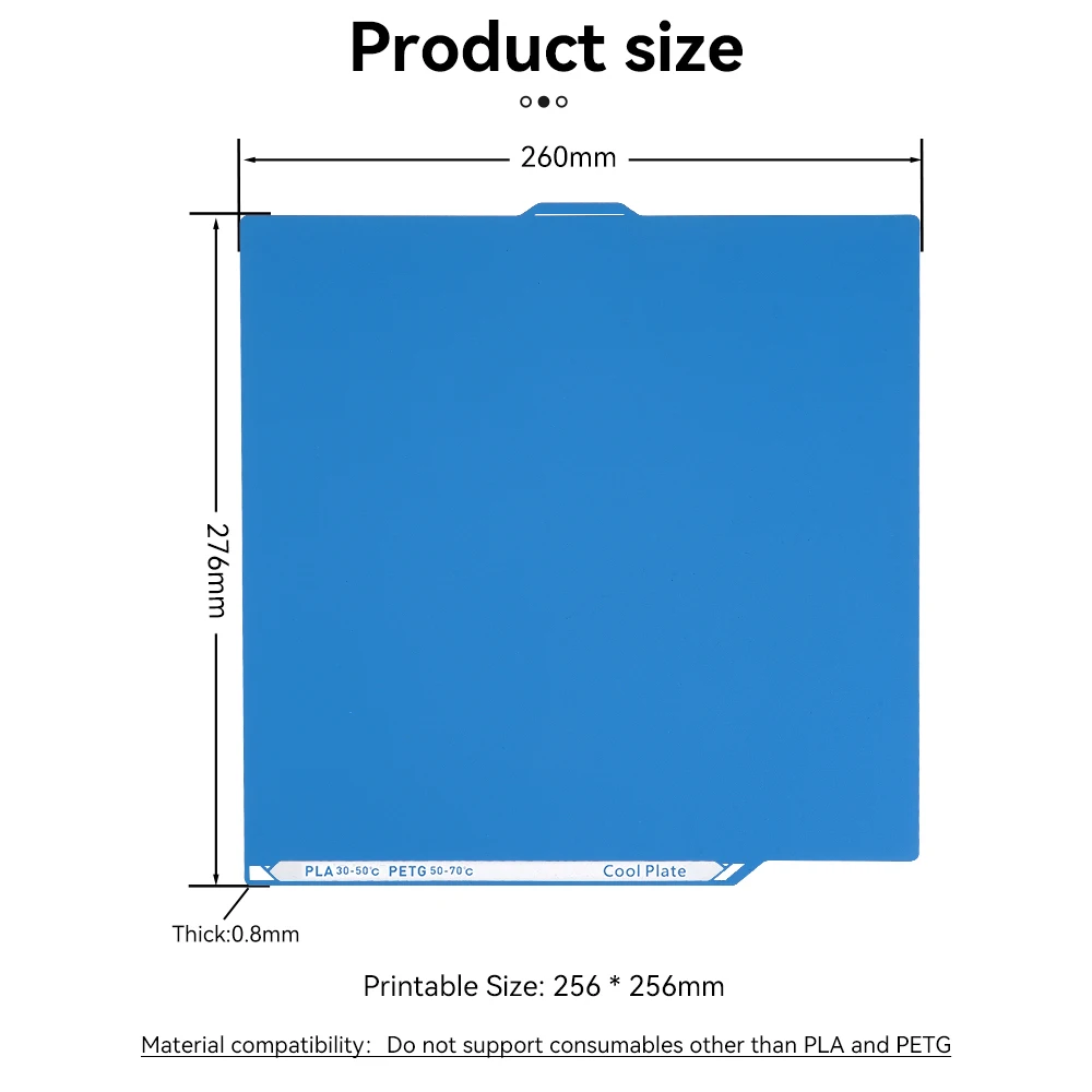 Untuk Elegoo Centauri Carbon 3DPrinter Bed Low-Temp Fast Printing Double-Sided Usable Kompatibel dengan PLA/PETG 3DPrinter Accessory