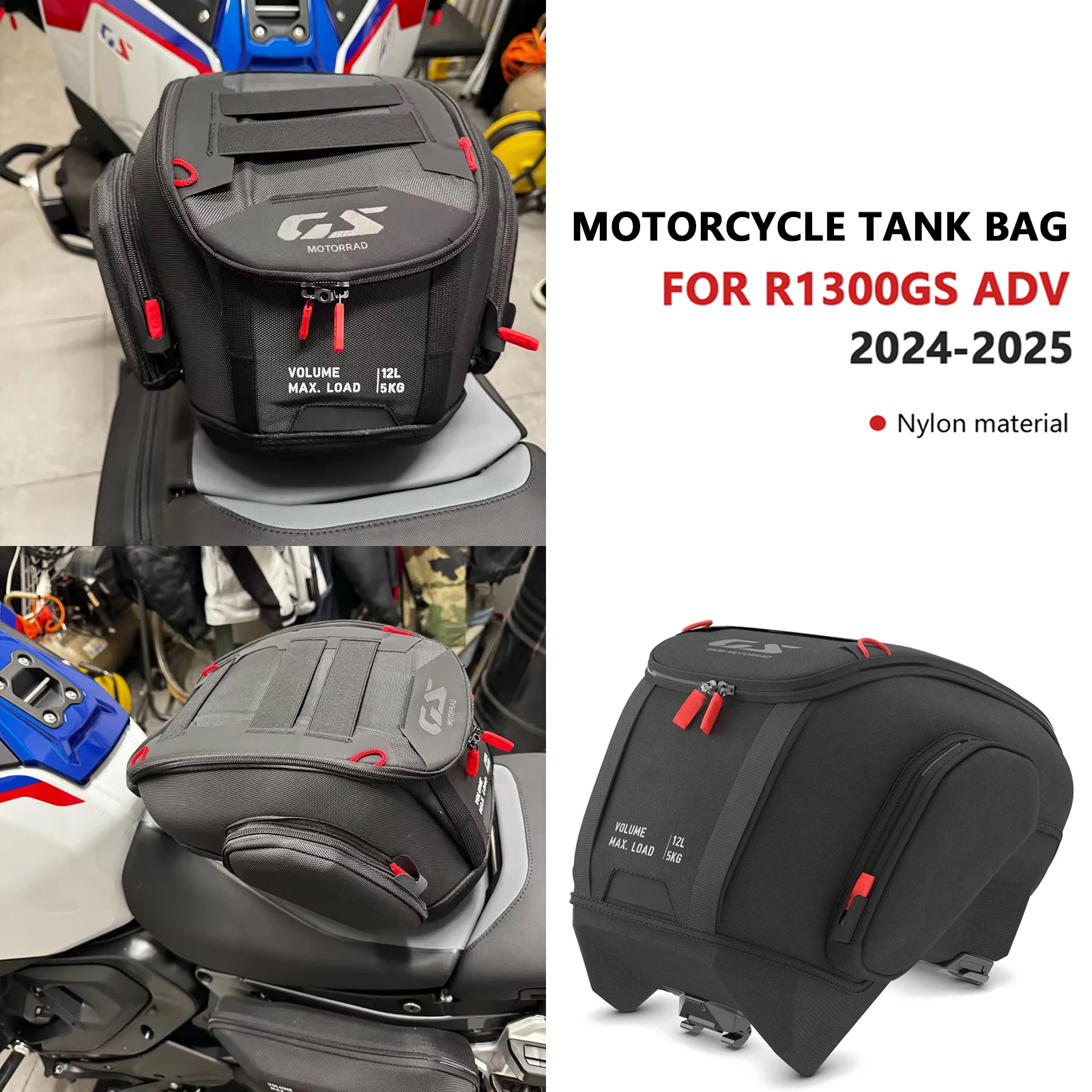 New Motorcycle Waterproof Fuel Tank Bag Logo 12L Tool Backpack Portable For R1300GS Adventure GS1300 R 1300 GS ADV 2024 2025