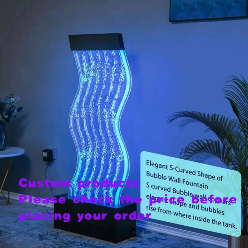 custom.Modern Luminous RGB LED S-Shape Bubble Wall Customizable Highly Acrylic Home Decor Remote Floor/
