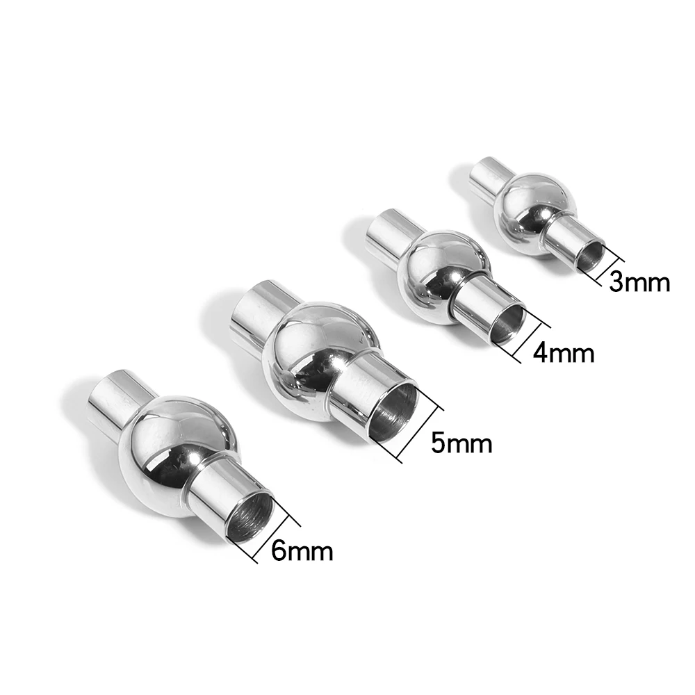 2 Sets/lot Stainless Steel Strong Magnetic Clasps Ball Magnet End Clasp Hooks Connector For DIY Jewelry Making Bracelet Necklace
