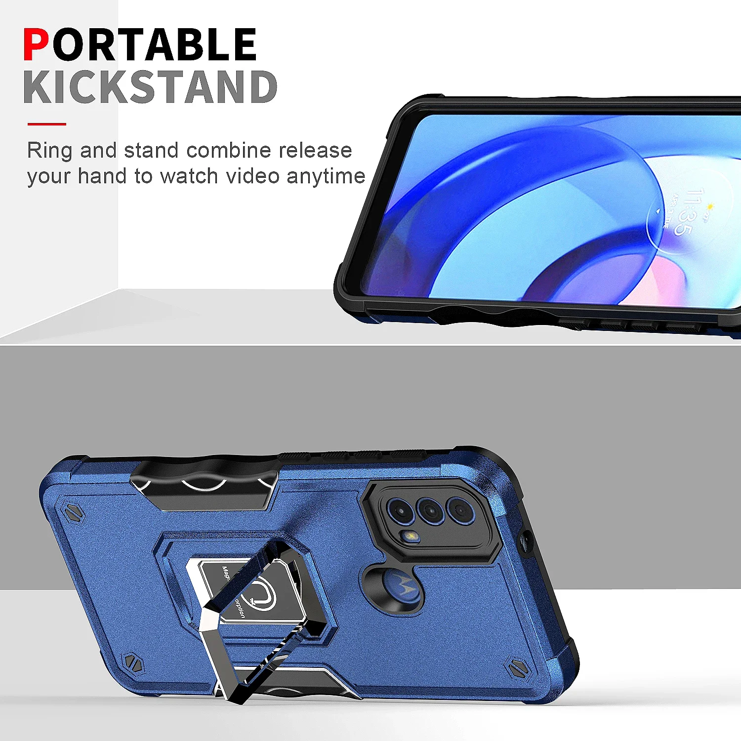 Luxury Fall-Proof Phone Case For VIVO Y11 Y17 Y15 Y16 Y02S Y20 Y12 S Y21 Metal Ring Cover Shockproof Bumpers Armors Ring Bracket