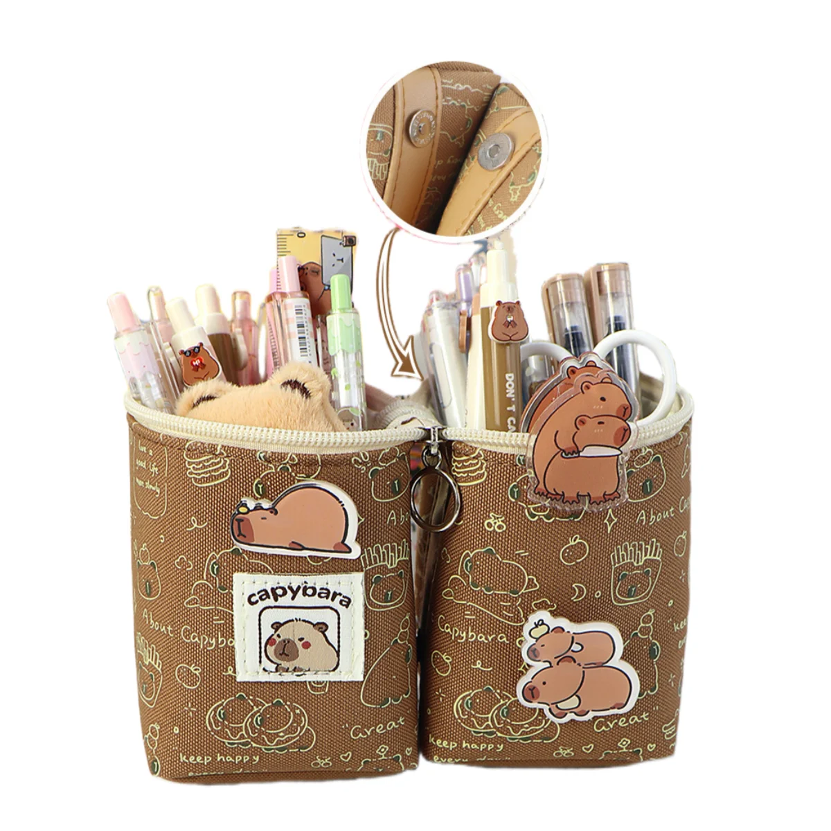 Two-use pencil bag Pen holder Cartoon cute Capybara pen case Detachable Panda pattern School study office supplies stationery