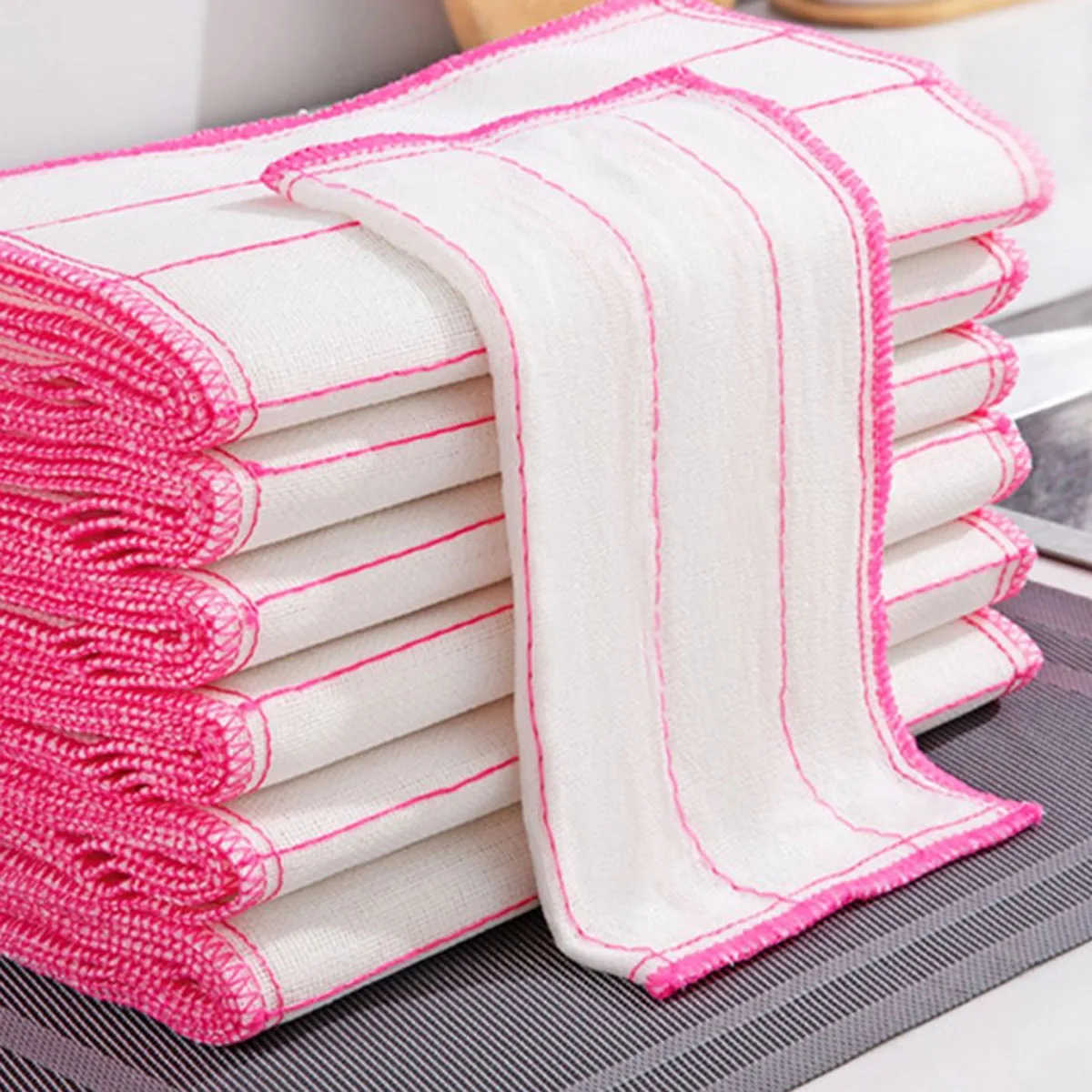 Anti-Oil Kitchen Towel  Microfiber Kitchen Cleaning Cloth thicken Absorbent Scouring Pad Kitchen Daily Dish Towel