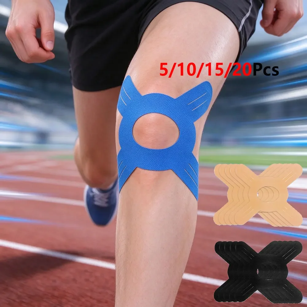 5/10/15/20Pcs Multi-use X Shape Precut Kinesiology Tape, Waterproof Athletic Muscle Support Sticker, Joint Stabilizer Tape Knee