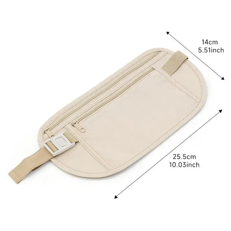 Invisible Travel Waist Packs Waist Pouch for Passport Money Belt Bag Slim Waist Bag Light Waist Pouch Slim Running Waist Pack