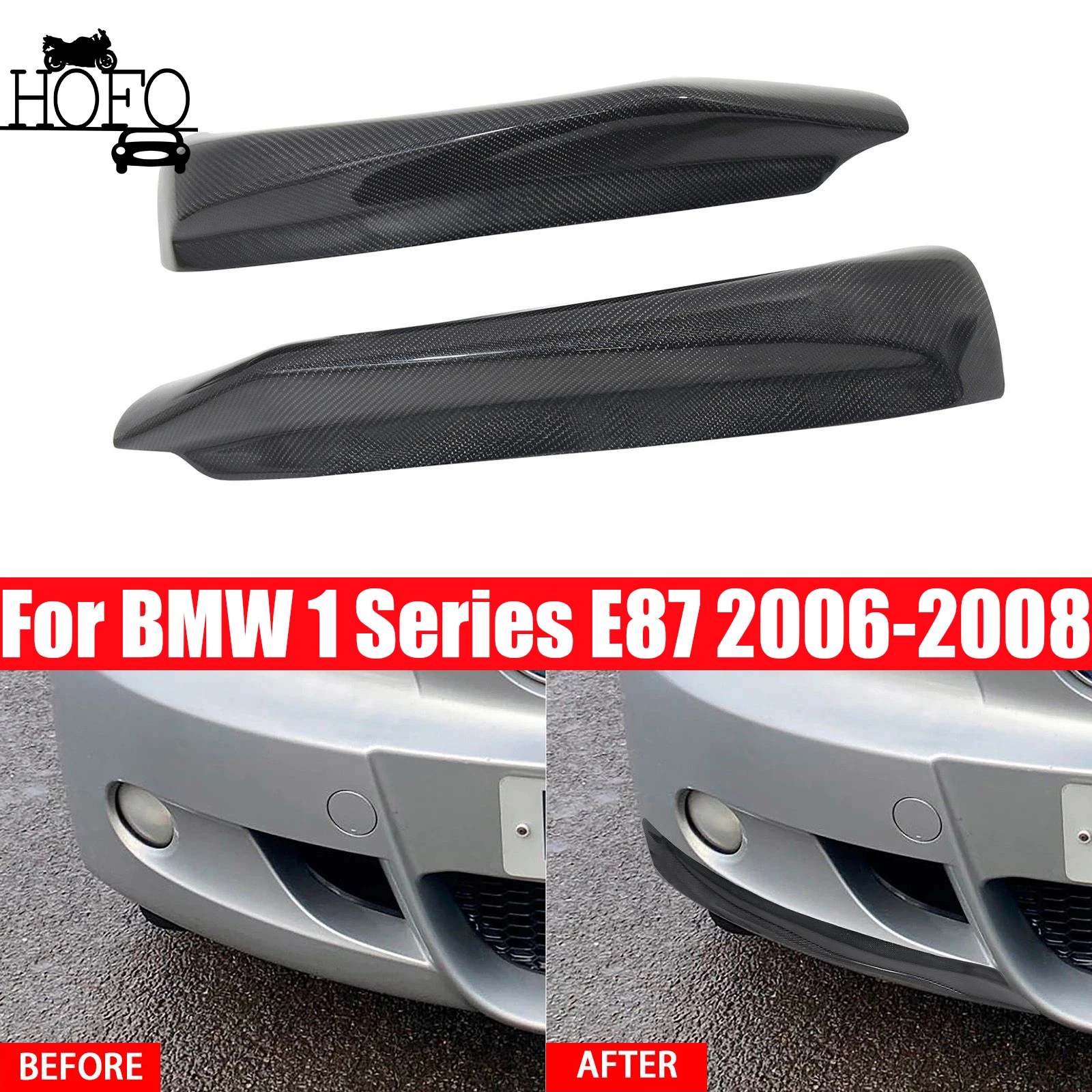 

Real Carbon Fiber Front Bumper Splitters Lips Aprons Flaps For BMW E87 2006 2007 2008