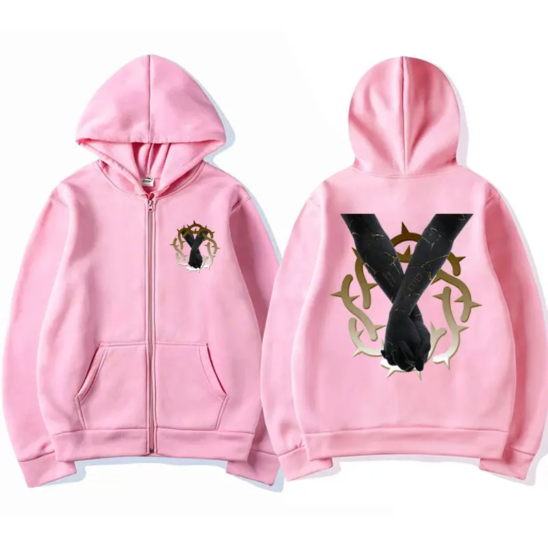 Rapper Rock Band Bad Omens Finding God Before God Finds Me Music Album Print Zip-up Hoodie Coat Male Winter Fleece Zipper Jacket