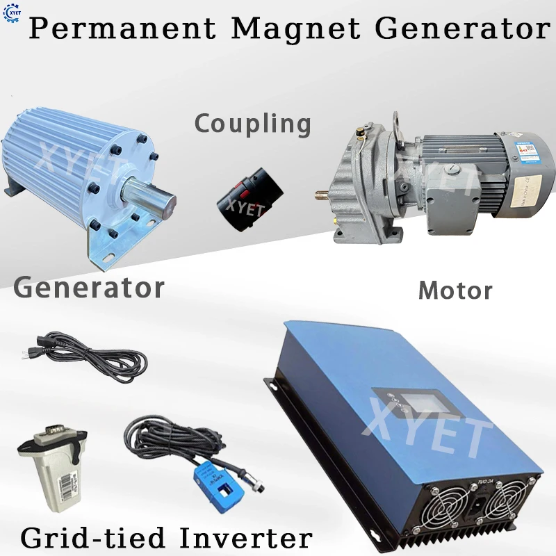Low Speed 10KW 20KW 30KW Permanent Magnet Generator 220V 380V 400V Free Energy Generator AC Magnetic Alternator for Home or Farm