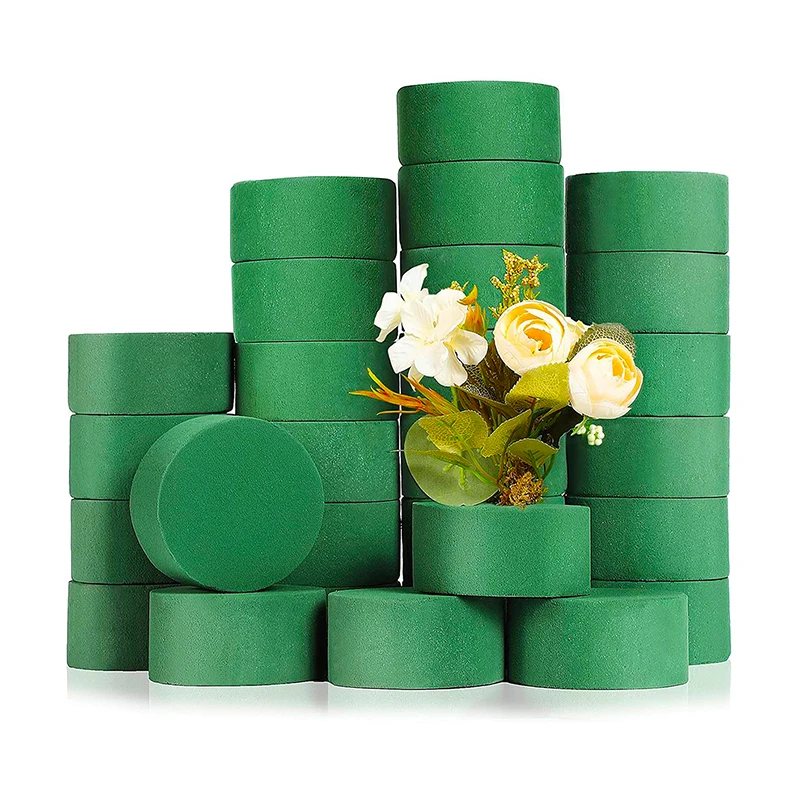 Flower Arrangements Holder 5/10/15pcs Floral Foams Green Round Styrofoam Block for Artificial Flowers Home Wedding Decoration