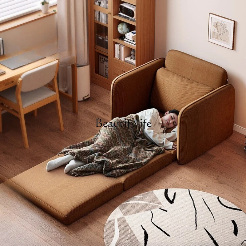 

**2025 new medieval small apartment bedroom study folding dual-purpose single sofa