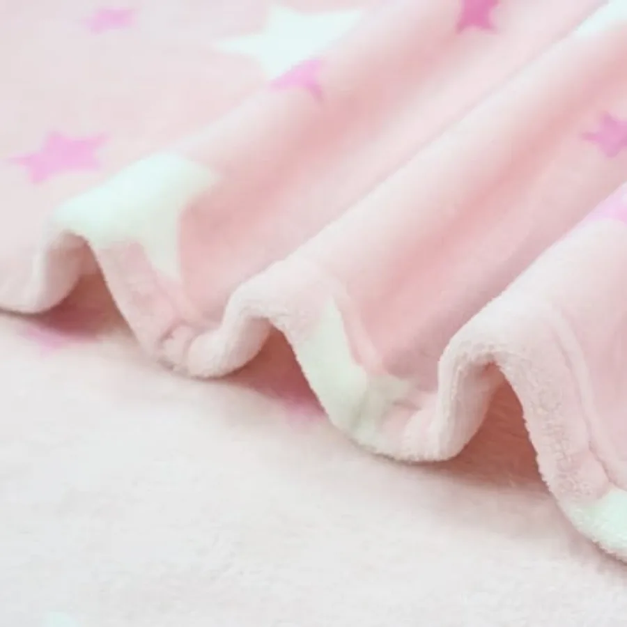3-in-1 Travel Blanket and Pillow Set - 40x60 Inches Soft Pink Star Design, Travel Blanket Airplane Compact with Bag, Potable Pi - view 6