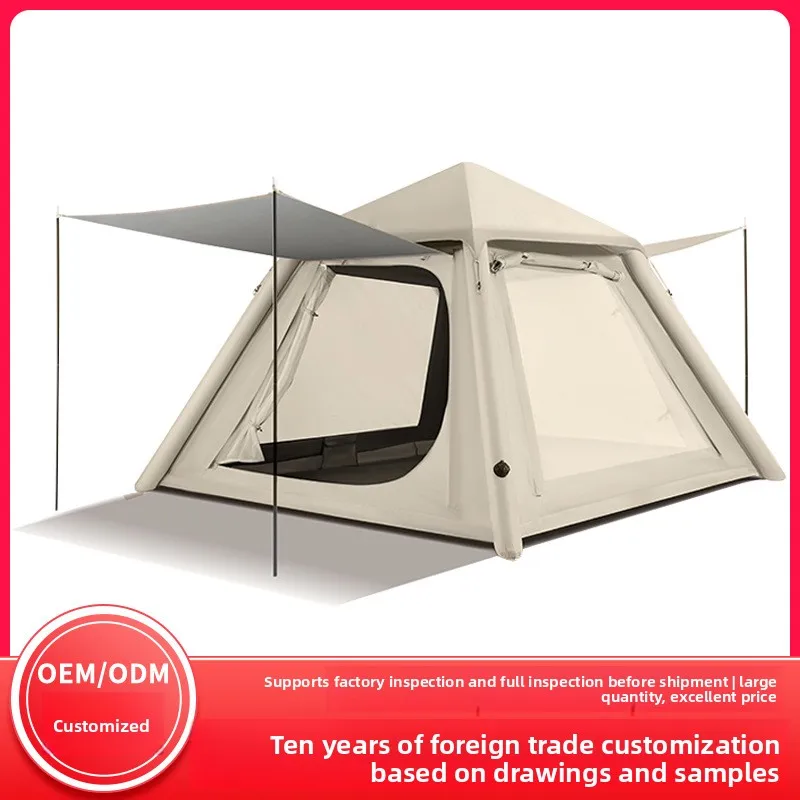 Factory-customized Automatic Inflatable Tent Outdoor Portable Folding Camping Gear Three-season PVC Fully Waterproof Oxford No