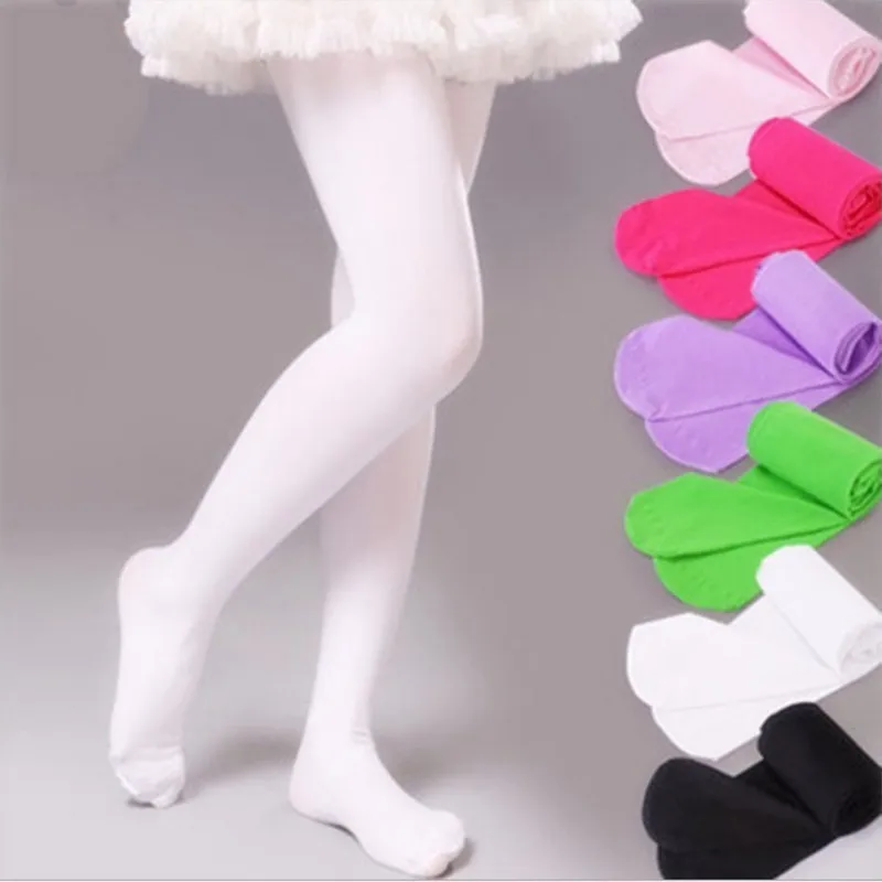 Girls Ballet Dance Tights for Kids 0-15Y Soft Velvet Pantyhose Fashion Solid Black White Stockings Baby Thin Section Tights