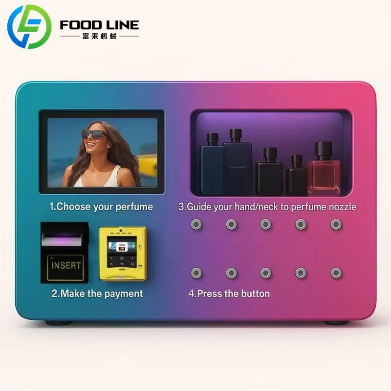 Custom Perfume Fragrance Vending Solution Metal Wall Mounted Smart Machine For Malls With Cologne Spray And Attractive Design