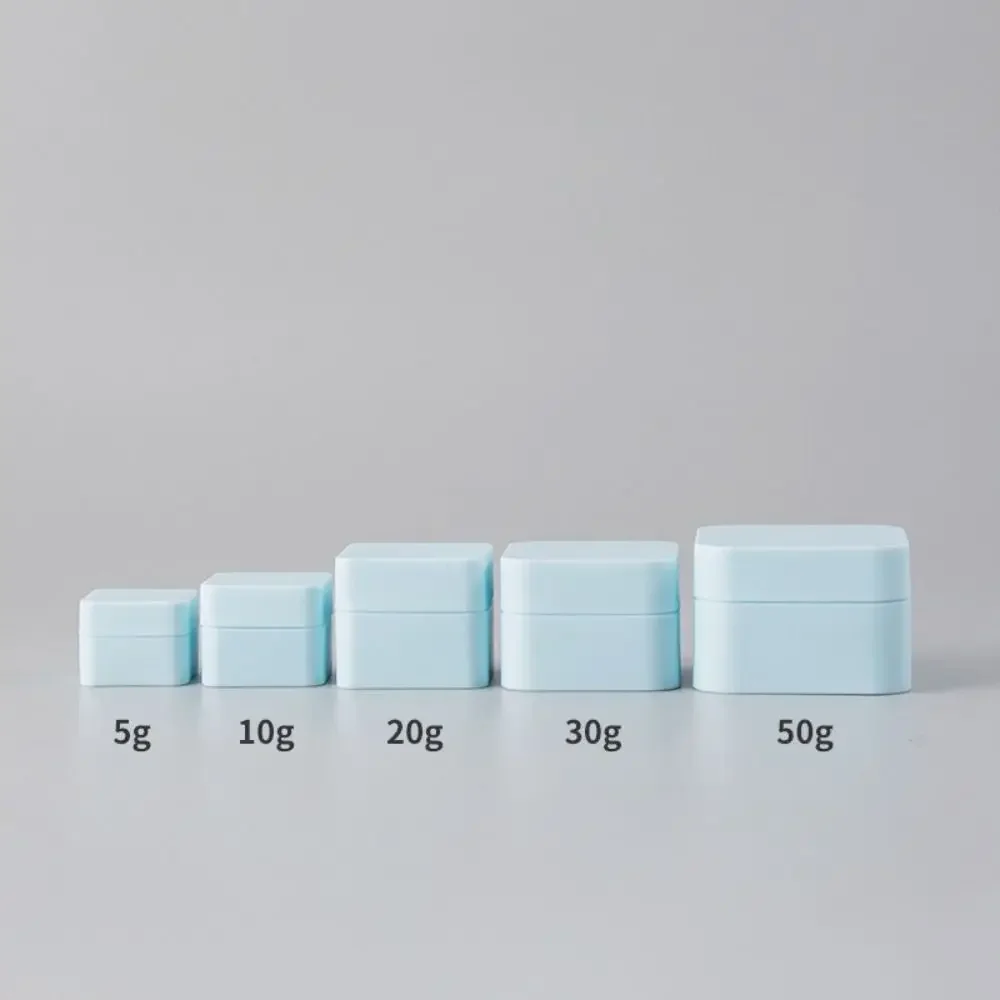 10 Stück 5g/10g/20g/30g/50g Quadratische Doppelschichtige Plastik-Reisebehälter für Lippenbalsam, Gesichtscreme, Lotion und Make-up-Aufbewahrung – Detail 9