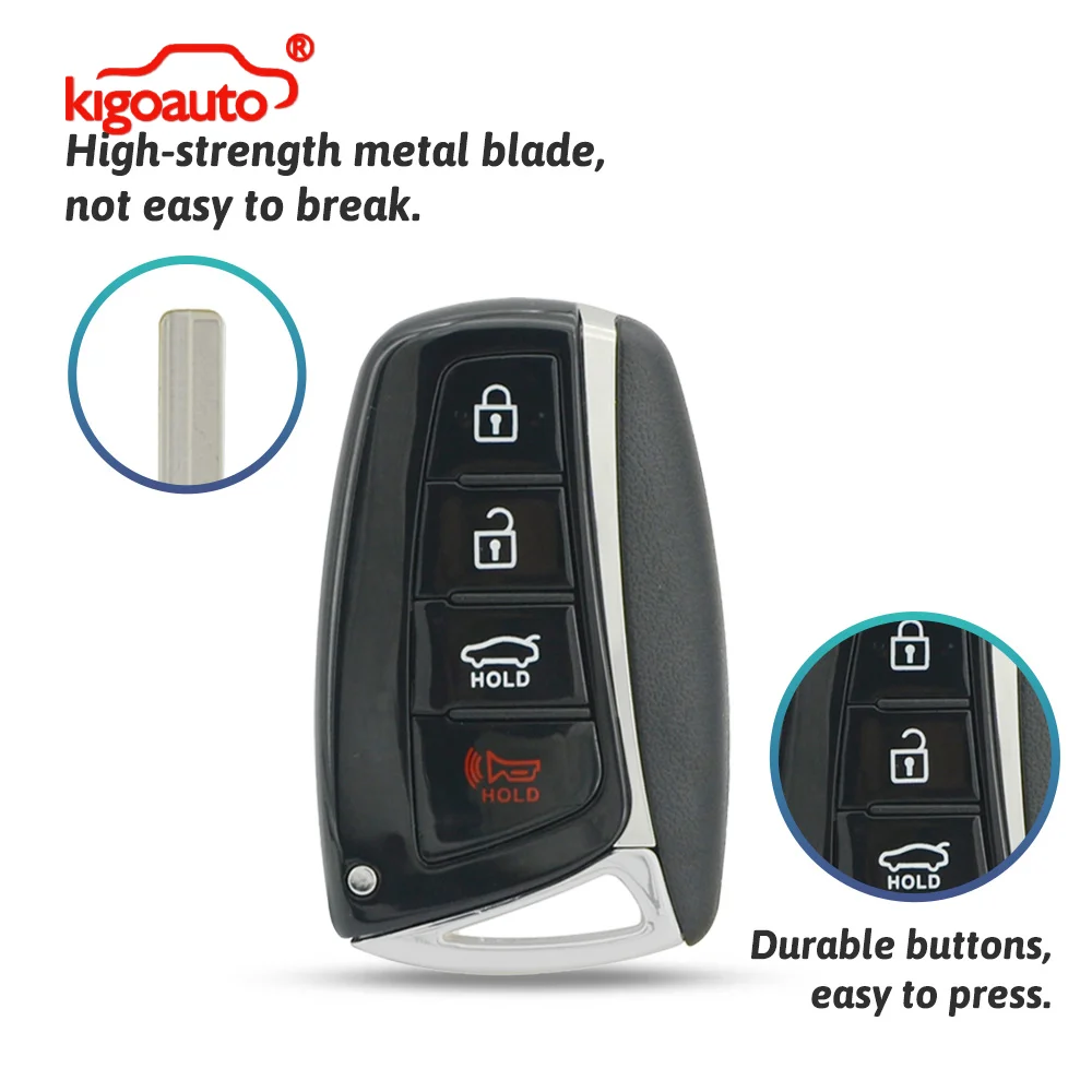 

Чехол для смарт-ключа kigoauto с 4 кнопками для Hyundai Azera 2015-2017 FCC SY5DMFNA433 P/N 95440-3V022
