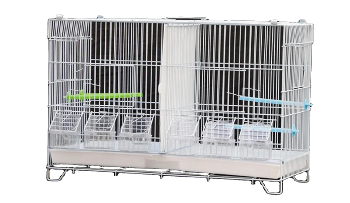 High Quality three space bird cages can be kept separately Multi space bird cage heavy duty Wire Steel breeding parrot cage