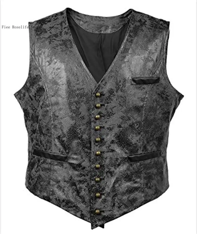 Autumn and Winter Simple Commuting Men's European and American V-Neck Suede Single Breasted Jacket Vest