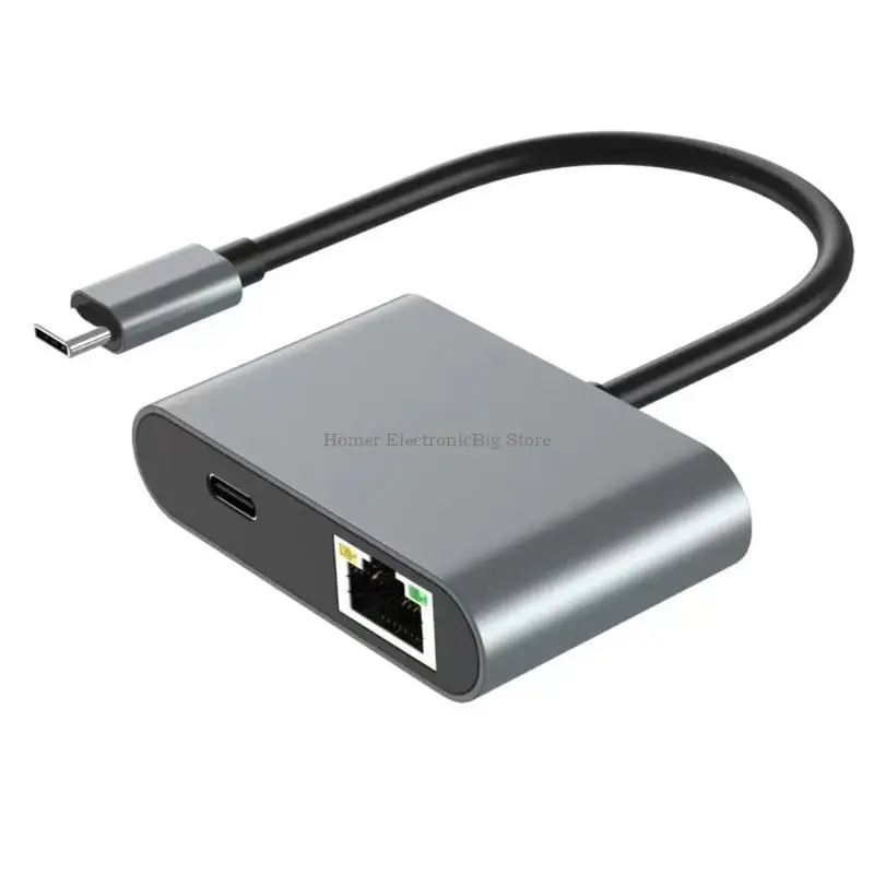 

Плотный адаптер USB C — RJ45 2 с поддержкой быстрой зарядки 100 Вт и Rapid Ethernet 2500 Мбит/с Plug and Play из алюминиевого
