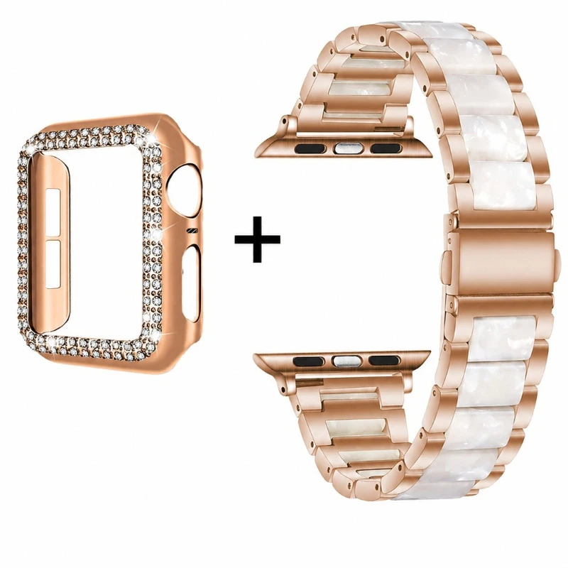Glitzernde Diamant-Hülle+Armband für Apple Watch 40mm 44mm 41mm 45mm 42mm 38mm Damen-Armband iWatch Series SE 9 8 7 6 5 4 3 Schutzhülle