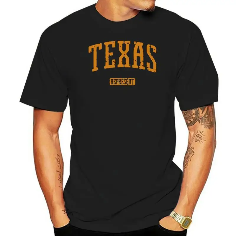 2024 New Pure Cotton Short Sleeves Hip Hop Fashion Mens T-shirt Men's Texas Represent T-shirt