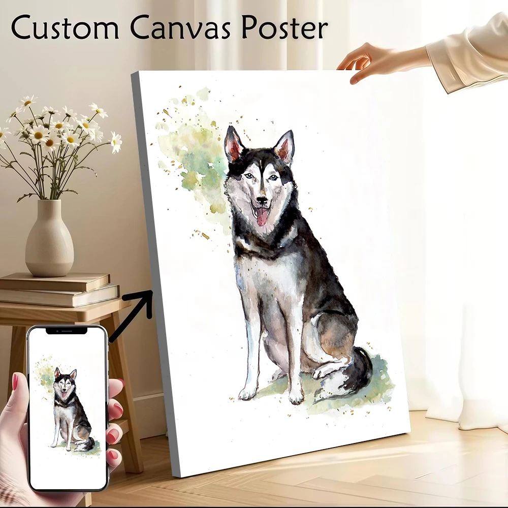 Husky Dog Poster Canvas Wall Art Custom Photo Print Modern Painting for Fans Home Decoration Ornaments Decor Room Wand Deko Arts