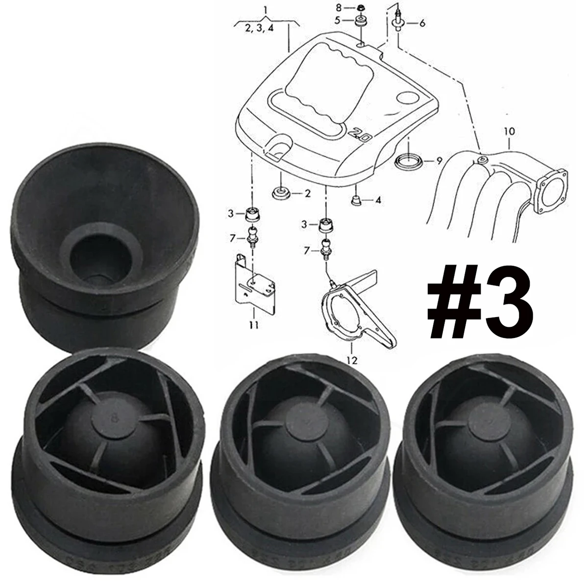 1/4pcs Car Engine Cover Rubber Mount Replacement Parts Kits for Nissan Qashqai J11 2014 2015 2016 2017 Car Accessories Wholesale