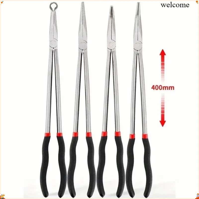 1Set 16inch Multi-purpose Long Nose Pliers Straight Needle Nose Pliers 25 / 45 Degree Curved Without Logo