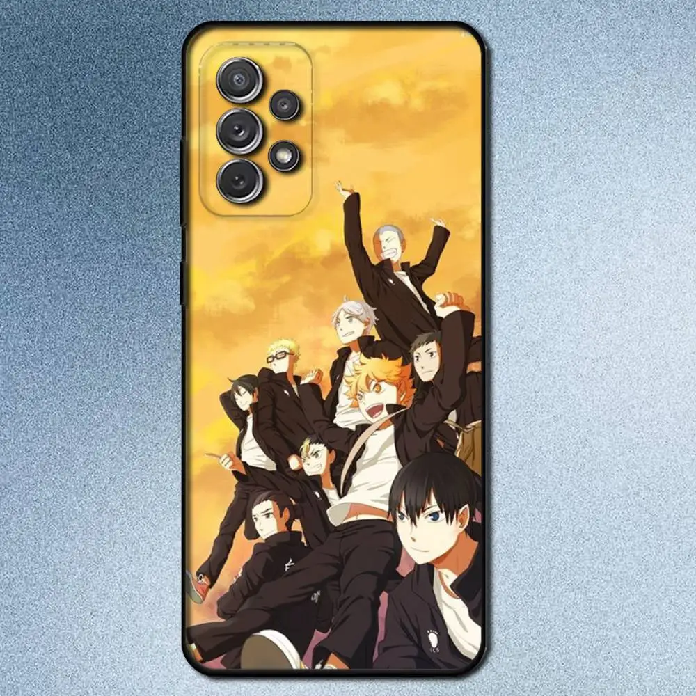 حافظة هاتف Amine H-Haikyuu لهاتف سامسونج S25، S24، S21، S22، S23، S30، Ultra، S20، Plus، Fe، Lite، Note، 10,9,5G غطاء أسود