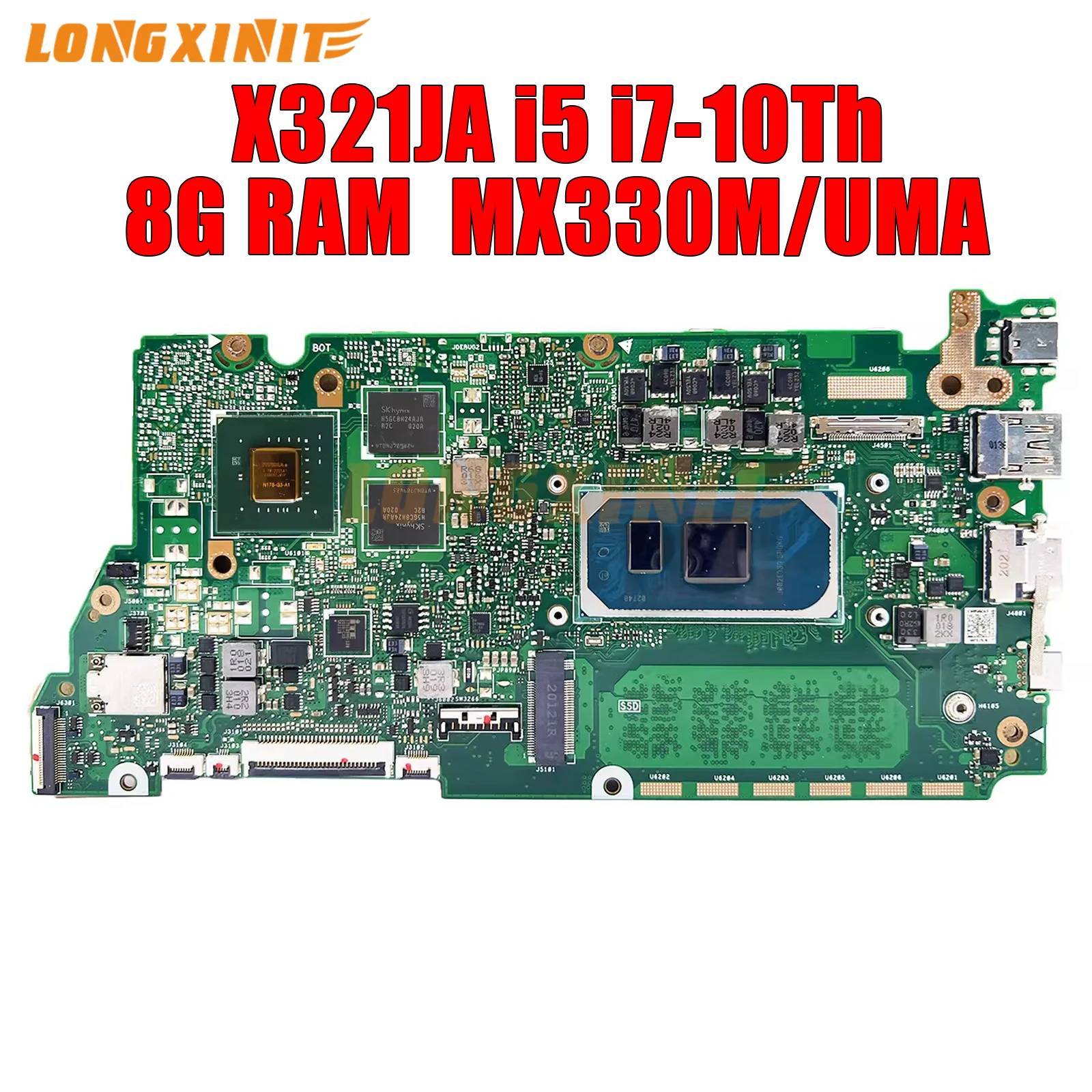 X321JA Laptop Motherboard For ASUS Vivo Livro S13 S333JP X321JP X321JQ i5-1035G1 i7-1065G7.MX330/UMA GPU. 8G RAM.