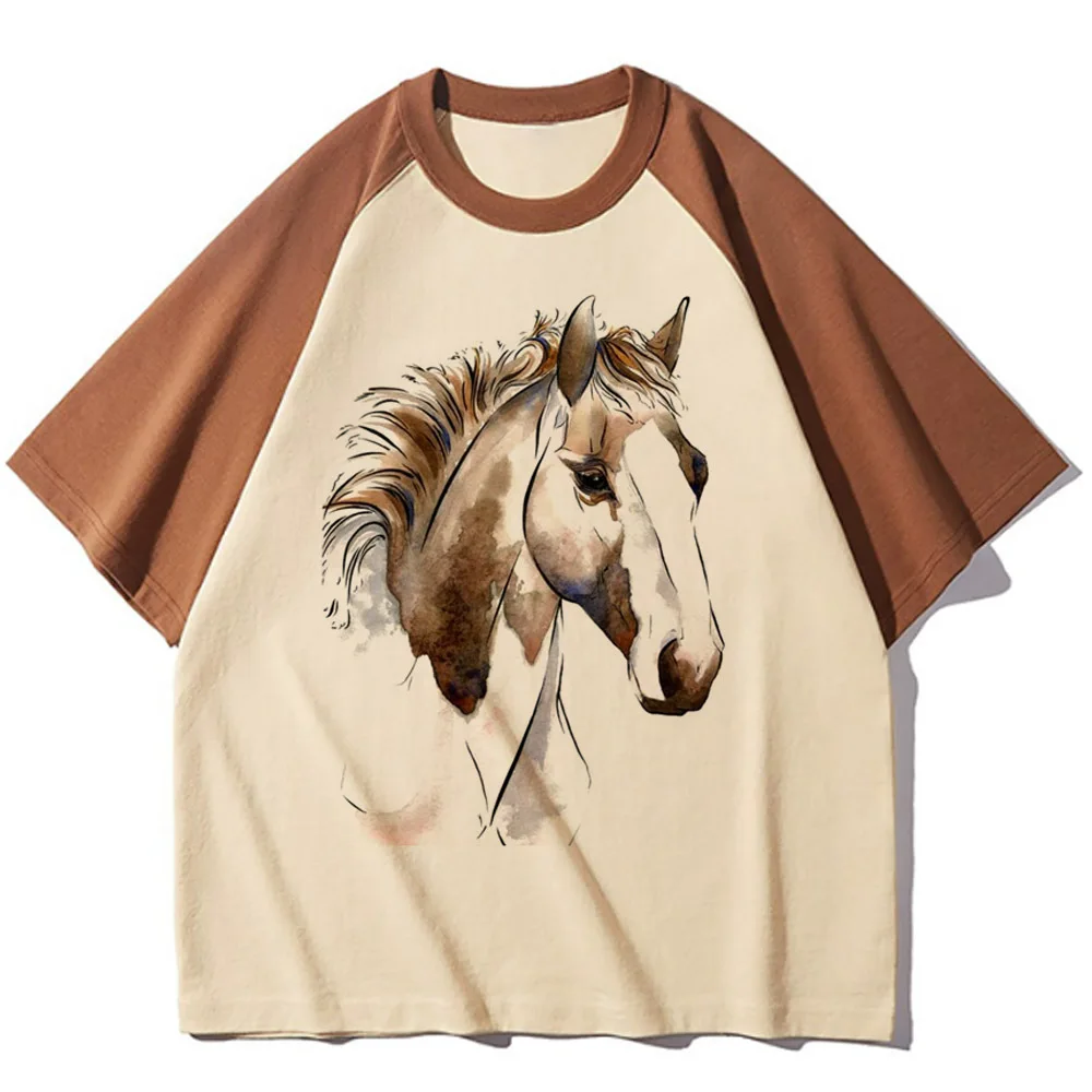 Caballos Tee women active wear top girl y2k Japanese funny clothes