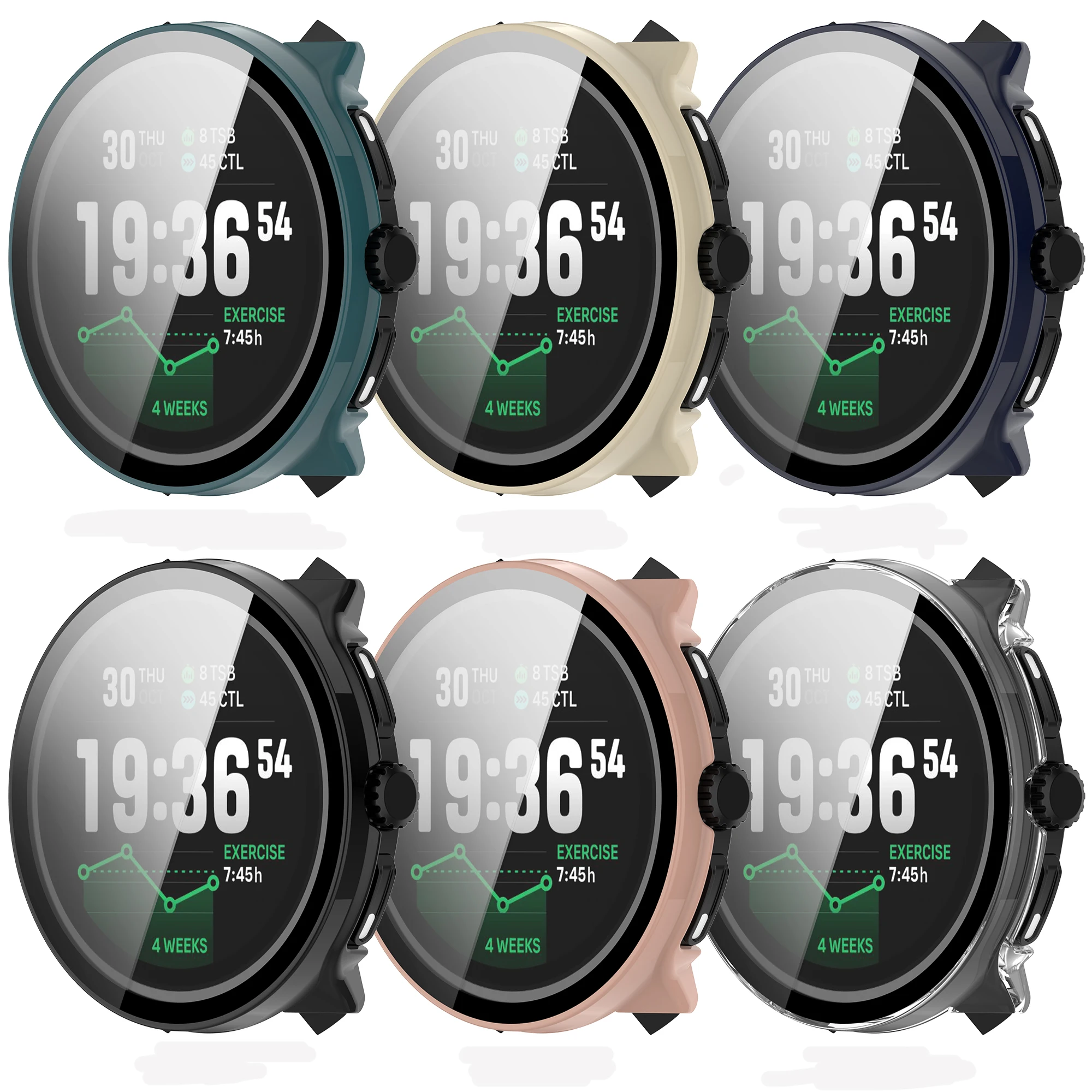 

For Suunto Race2 Tempered Glass Film All-around Screen Protector Cover Anti-scratch Protective shell replacement parts