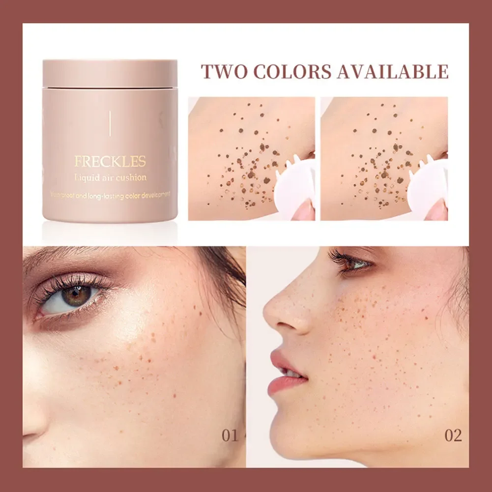 Quick Dry Spot Freckle Air Cushion Waterproof Long Lasting Liquid Powder Quick Dry Natural Face Freckles Stamp Makeup