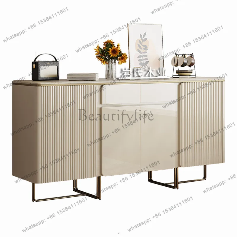 

foyer cabinet, entrance cabinet, Nordic solid wood multi-layer board, side cabinet, French cream